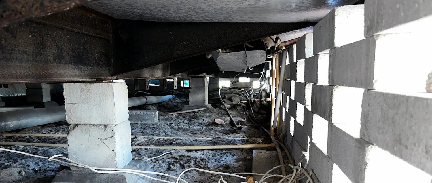 crawl space before restoration services